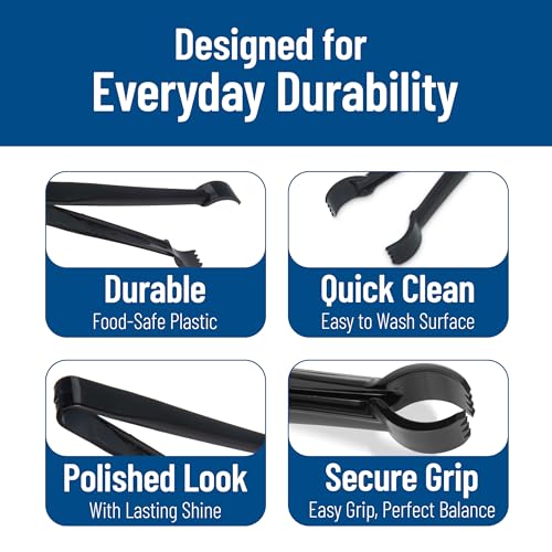 480603 Carly Salad Tong (6" Pom Tong / 12 Pack / Black)