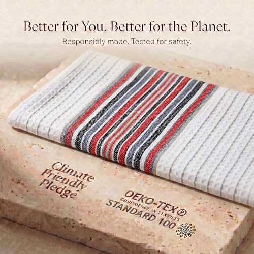 Kitchen Towels Cotton Dish Towels 20”x30” (20" x 30" (Set of 6) / 006 White - Stripes)