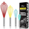 4 Pieces Silicone Whisks Set (Red,Yellow,Blue,Aqua Sky)