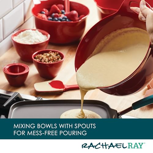 Pantryware Nesting Mixing Bowls with Built (10 Piece / Red)
