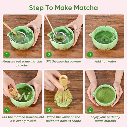 Matcha Whisk Set (8Pcs/Set / Green)