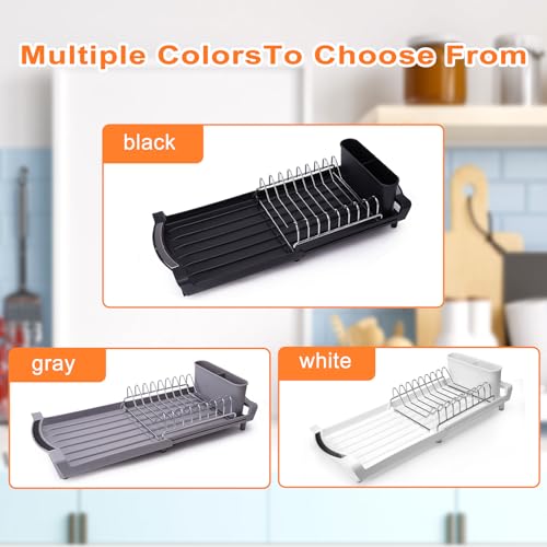 Dish Drying Rack Compact Expandable (Black / Single)