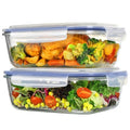 2Pack 2260ml 76.4oz Extra Large Glass Storage Containers (Blue / 76.4oz)