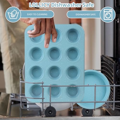 11 Piece Nonstick Baking Pans Set (Slight Blue)