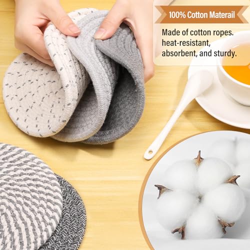 Trivet Mats Set for Hot Dishes (Gray / 7")