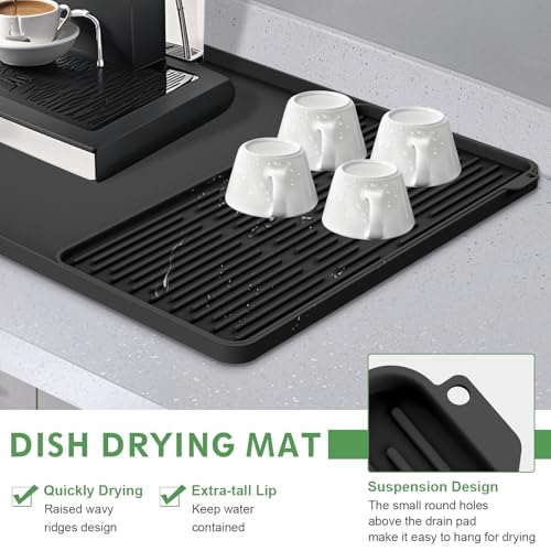 Silicone Coffee Mat 16"x16" (Black)