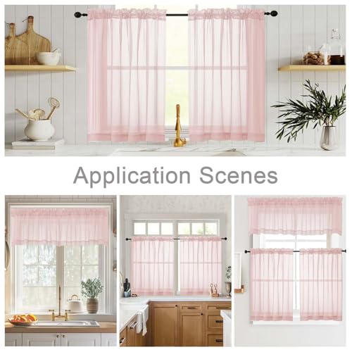 Blush Valances for Windows (Blush / 42"W x 14"L (Pack of 2))