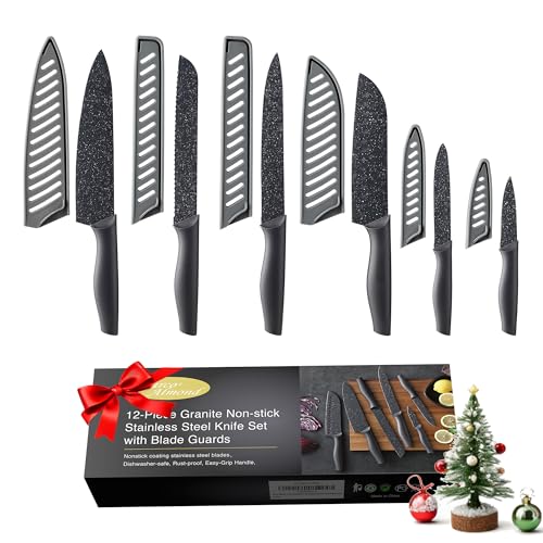 Kitchen Knife Set 12 PC Chef Knife Set Black (Black / 12-Piece)