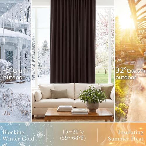 Bedroom Window Drapes (Brown / 42"W x 54"L (Pack of 2))