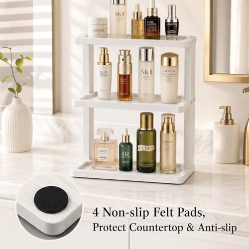 Bamboo Bathroom Organizer Countertop (White)