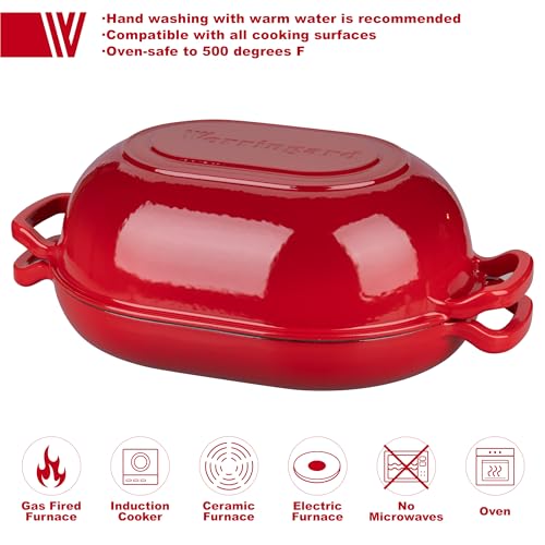 Enameled Cast Iron Sourdough Bread Oven (7 QT / Red)
