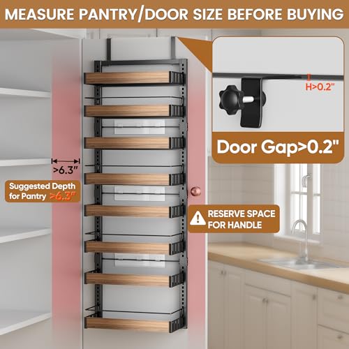 8 Tier Over The Door Pantry Organizer (8 Tiers / Black)