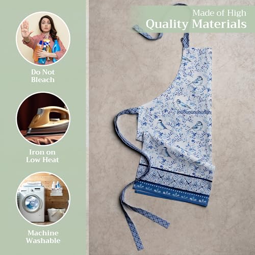 Aprons for women with Pocket 100% Cotton Pack of 1 (076 - Dutch Base)