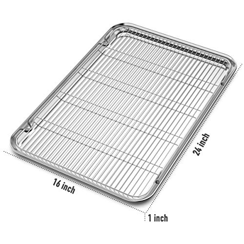 Large Set Baking Sheet and Cooling Rack Set (24 inch with Rack)