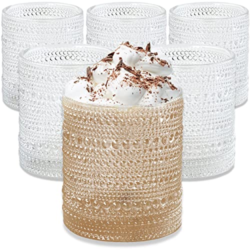 Beaded Drinking Glasses Set of 6 (Beaded 10 oz. / Clear)