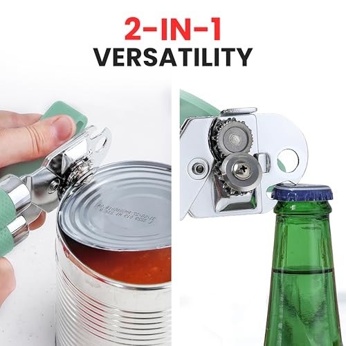 Can Opener with Large Bottle Opener (Side Bottle Opener Design / Mint)