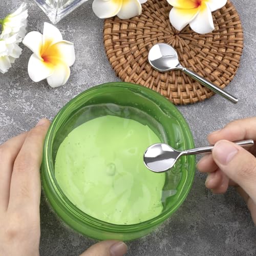 3pcs Mini Stainless Steel Makeup Spoon (3pcs O Style-Silver)