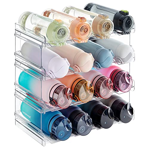 Stackable Water Bottle Organizer for Cabinet (4 Tier-16 Bottle)