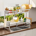 Luxurious 304 Stainless Steel Over Sink Dish Drying Rack (Silver / 24.6" - 36.2"(L) x 11.8"(W) x 19.2" - 21.6"(H))