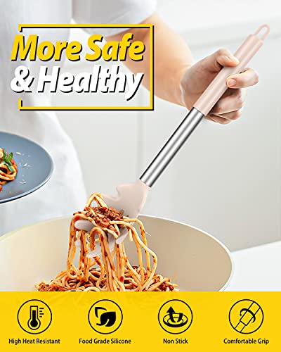Silicone Soup Ladle and Pasta Spoon Set (Khaki)