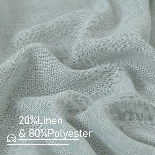 Greyish Blue Linen Curtains 45 Inches Long for Bedroom 2 Panels (52"W x 45"L (Pack of 2) / Greyish Blue)