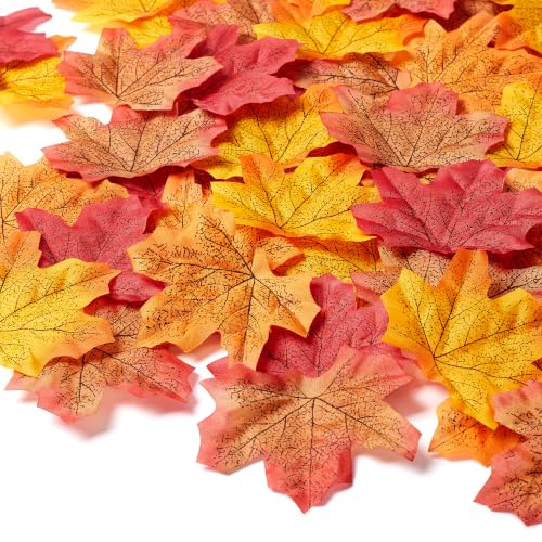 400Pc Artificial Fall Leave Silk Maple Leaf for Thanksgiving Decor (400 Pc Fall Leaf / Fall Leaves)