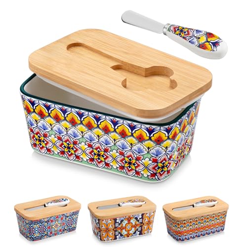 6.5" Butter Dish with Lid (Golden Bloom)