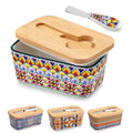 6.5" Butter Dish with Lid (Golden Bloom)