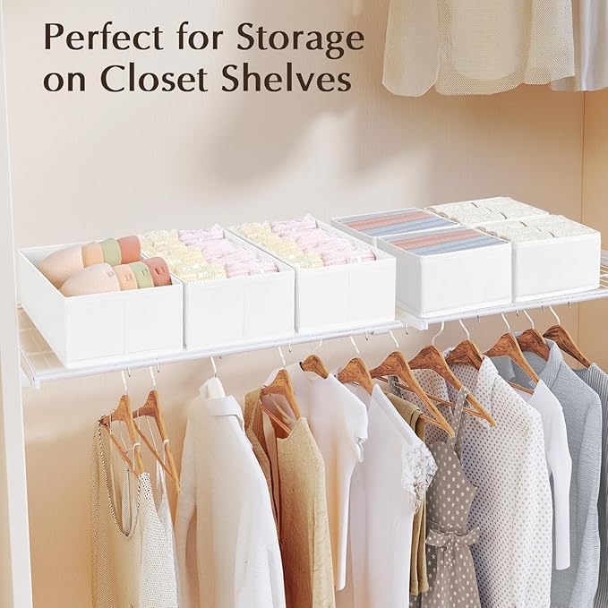 Drawer Organizers Clothes (White / 16 Pack)