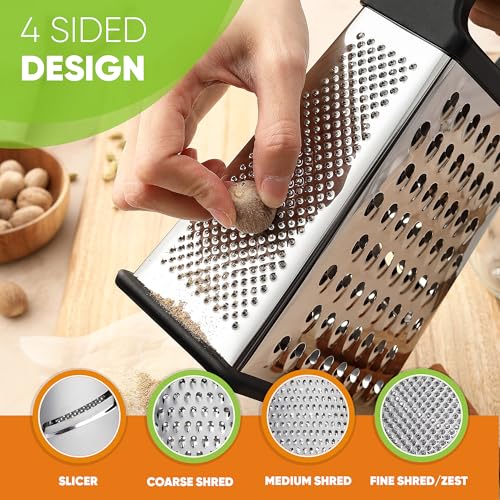 Stainless Steel XL Cheese Grater for Kitchen (Black / XL)