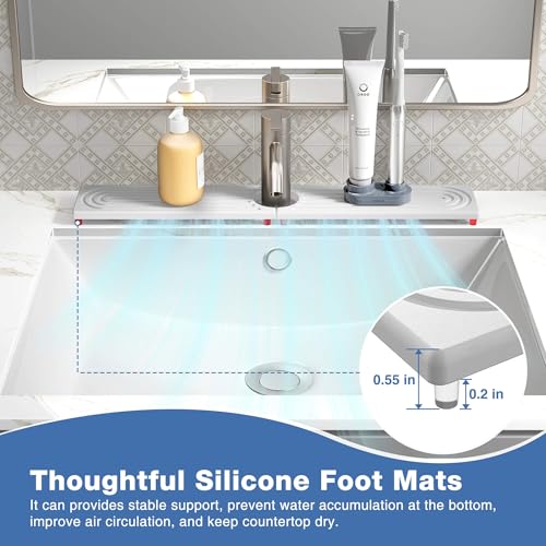 Faucet Mat for Kitchen Sink (15.8" x 4" / White)