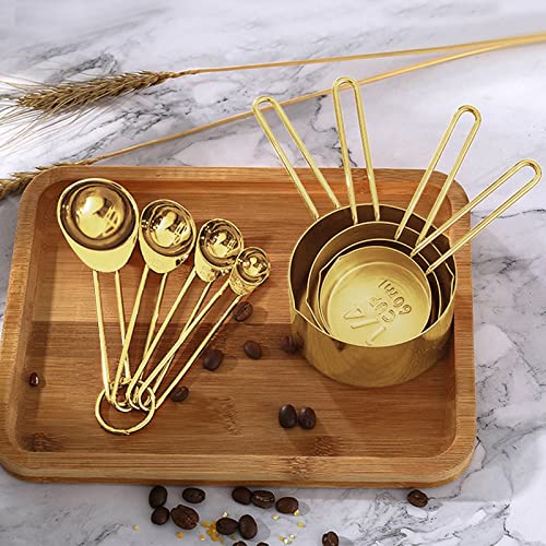 Gold Measuring Cups and Spoons Set (Gold)