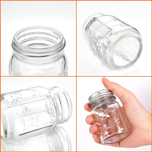 30 Pack 4oz Glass Mason Spice Jars (clear)