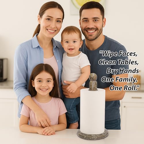 Handmade Fossil Grey Marble Paper Towel Holder (Fossil)