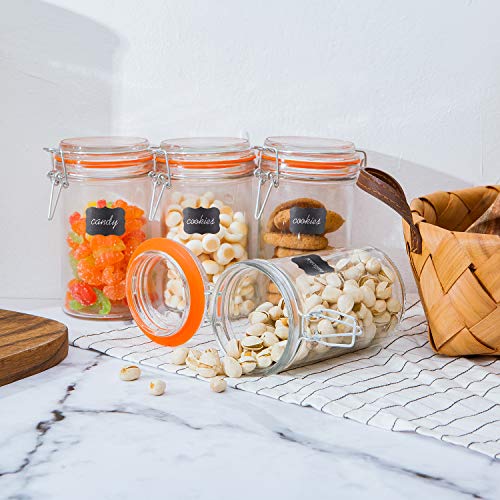 16 oz Glass Jars with Hinged Lids (Round-16oz12pack)