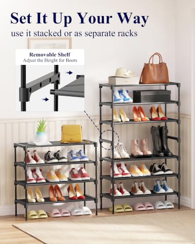 Shoe Rack Non (Black / 27.5" Wide - 4 Tier)