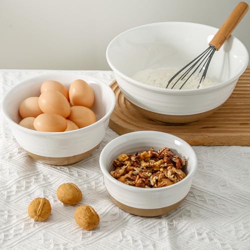 Ceramic Serving Bowls (White / 84+40+20 oz)