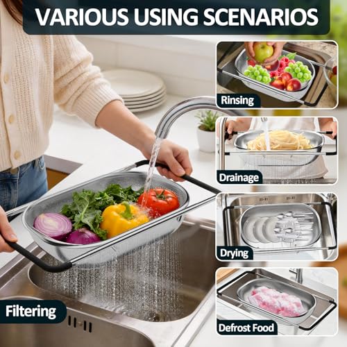 Over the Sink Colander (Light Black)