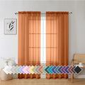 Orange Sheer Curtains 72 Inch Length 2 Panels Set (42"W x 72"L (Pack of 2) / Orange)