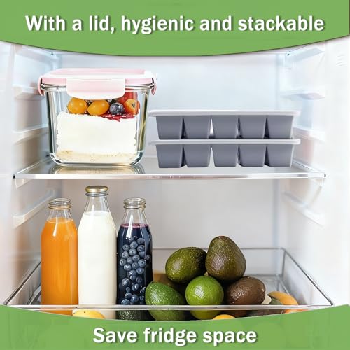 Ice Cube Trays for Freezer (Gray)