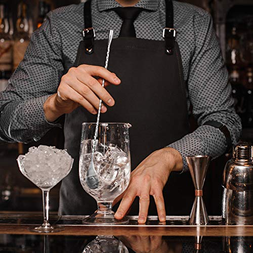 Bar Spoon Cocktail Mixing Stirrers (12"-Drop Shape-2PCS / Silver)