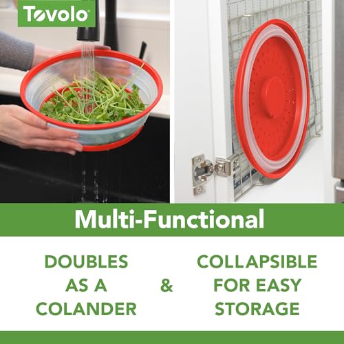 Collapsible Microwave Splatter Cover 10.5 in Medium (Candy Apple Red / Medium (10 inch))