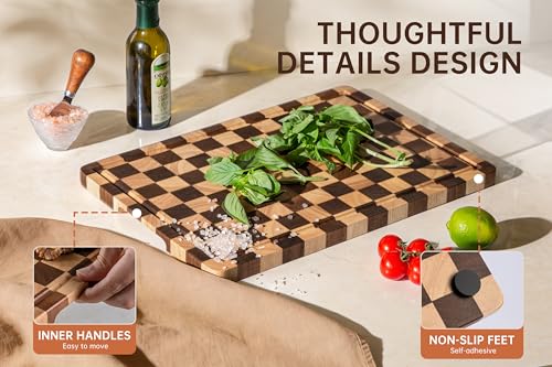 Checkered Cutting Boards for Kitchen (0.8" THICK / 16.5"L x 11.6"W)