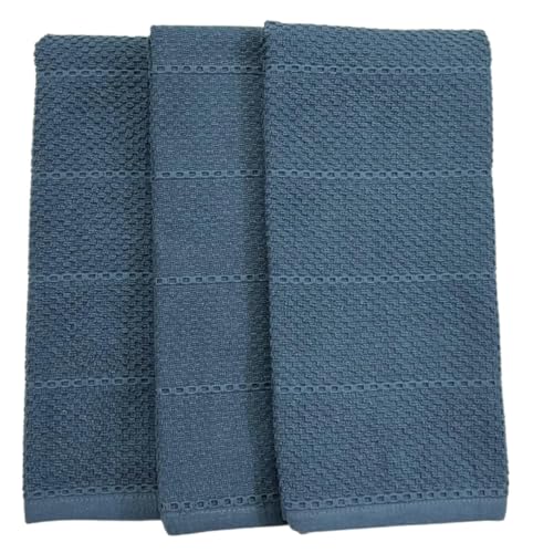 Teal Dark Blue Kitchen Hand Dish Towels (Teal Texture)