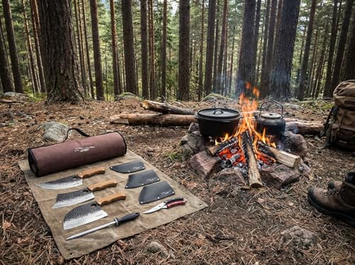 9 PCS Butcher Viking Camping Knife Set