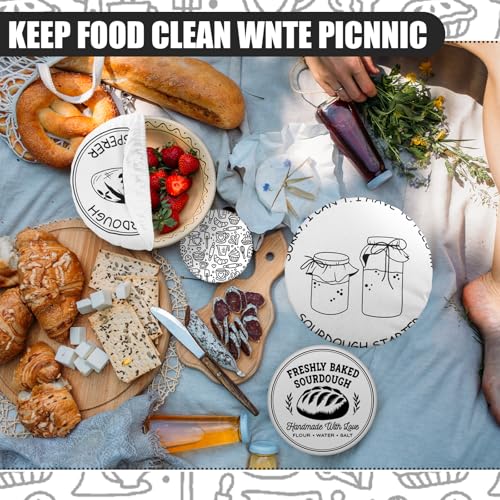 10 Pcs Reusable Bowl Covers in 5 Size (Black White / Minimalist Style)
