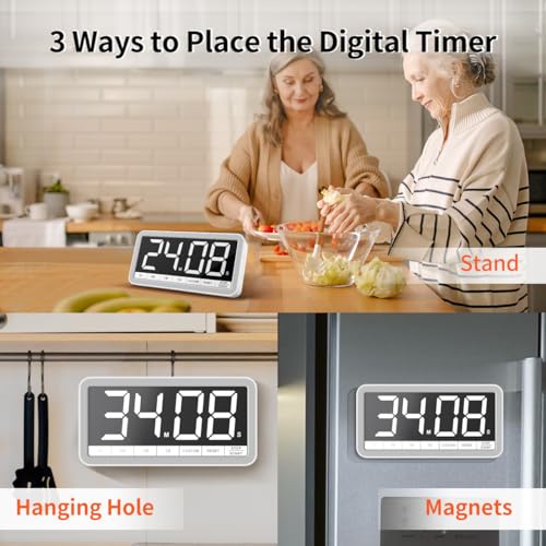 Large 7.8" Digital Timer (White)