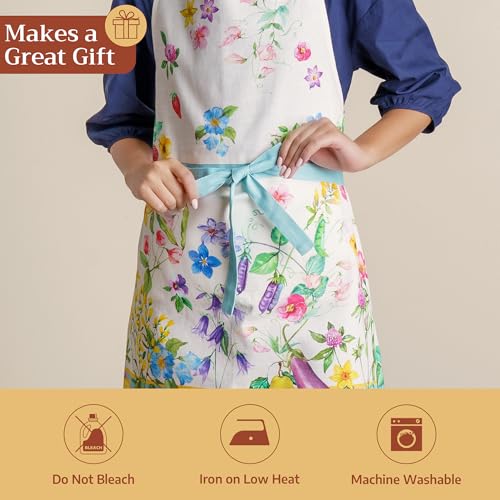 Aprons for women with Pocket 100% Cotton Pack of 1 (042 - Giverny)