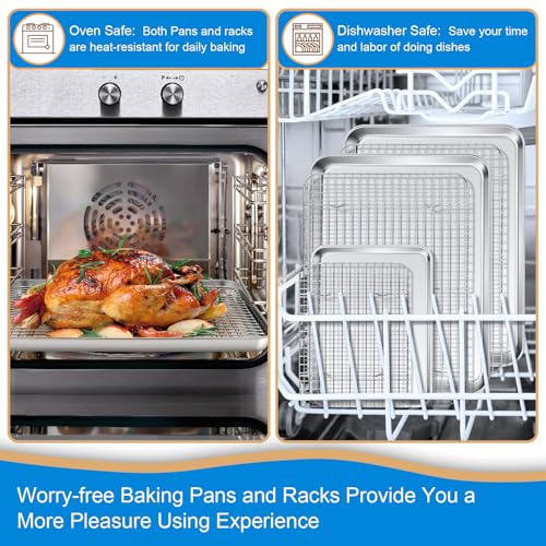 17.5 + 16 + 10.4 Inch Cookie Baking Sheet Pan with Wire Rack (17.5 + 16 + 10.4 Inch)