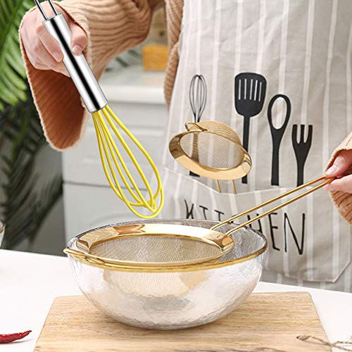 4 Pack Mini Silicone Whisks with Stainless Steel